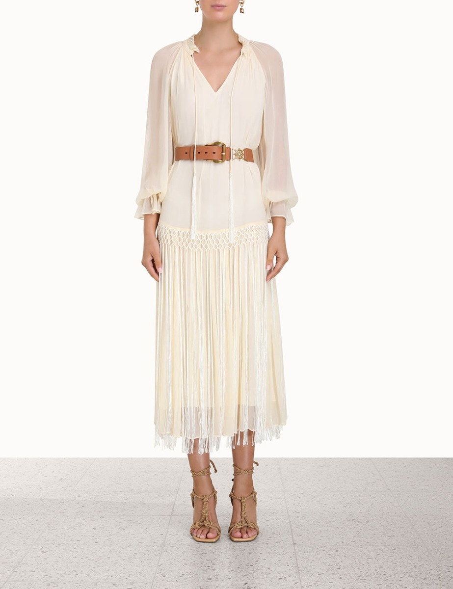 High Tide Fringe Midi Dress