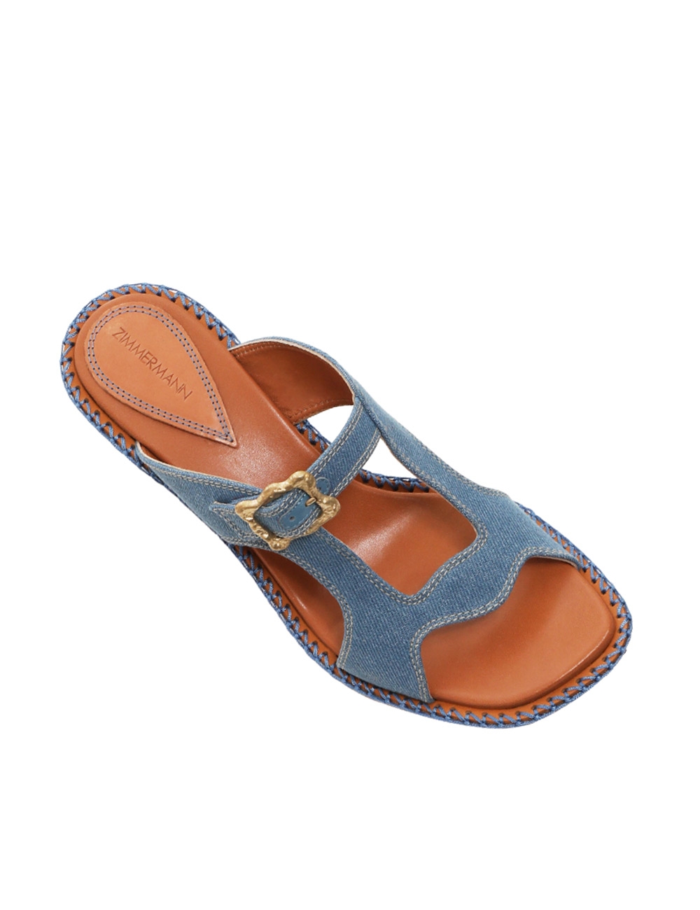 Wavy Mule Sandal 65 Denim Online | Zimmermann