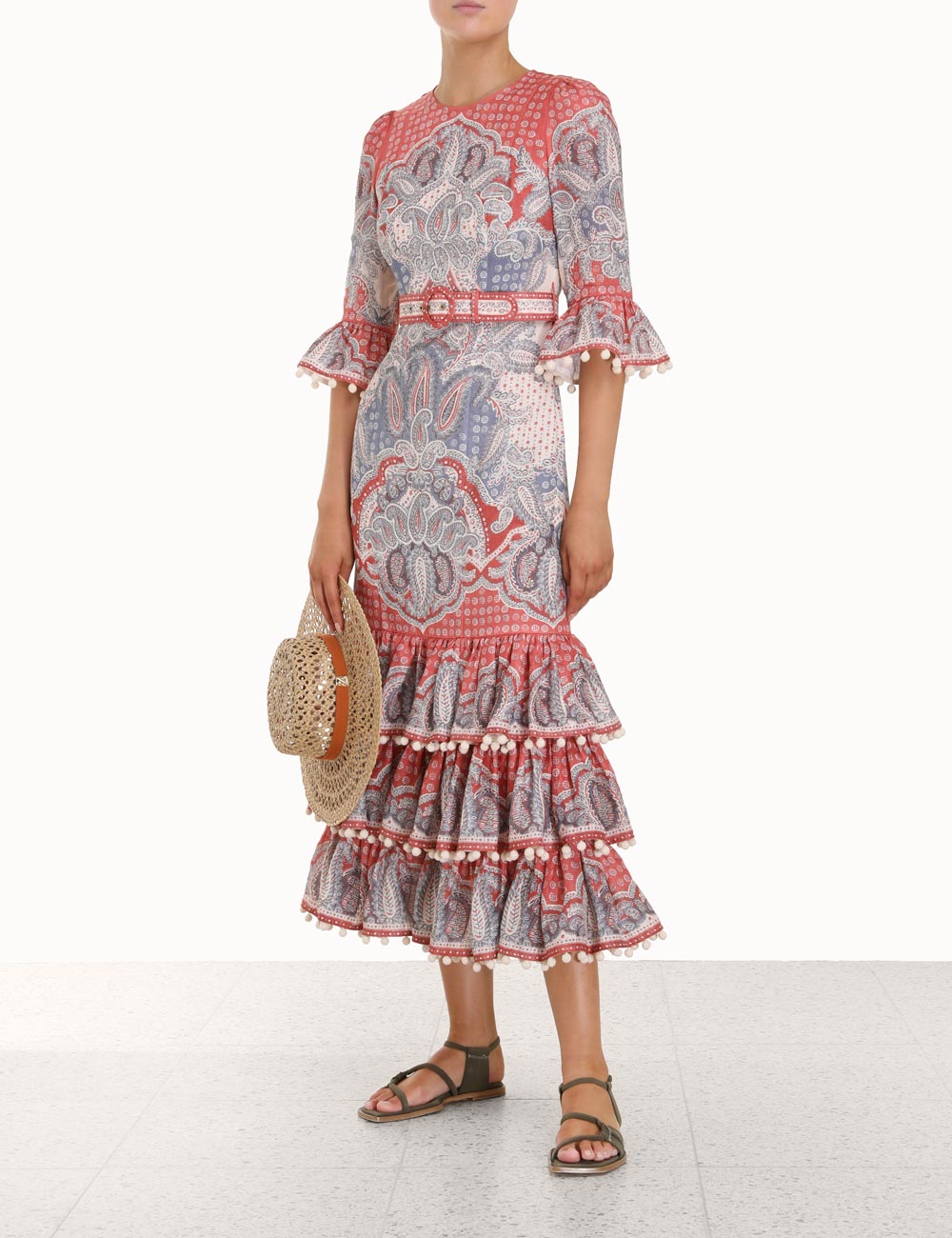 Vitali Tiered Hem Midi Dress
