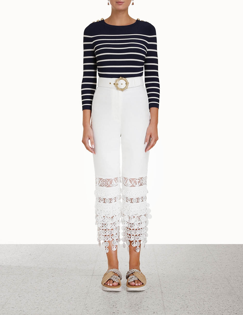 High Tide Button Shoulder Top