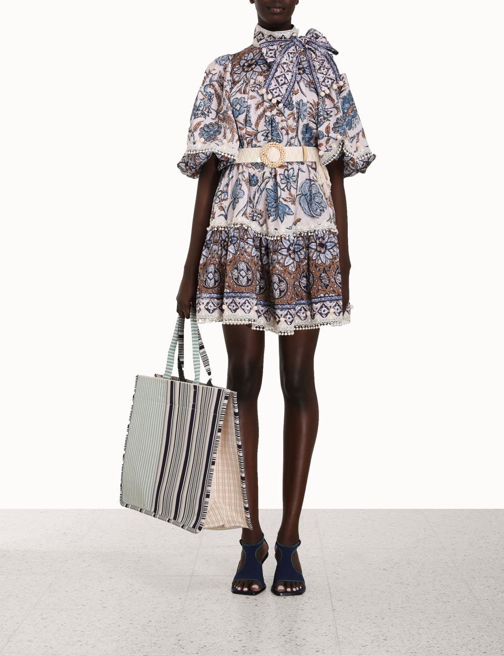 Vitali Tie Neck Mini Dress