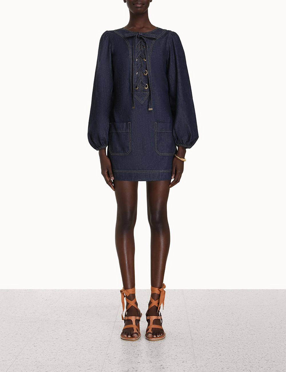 Devi Lace Up Tunic Dress