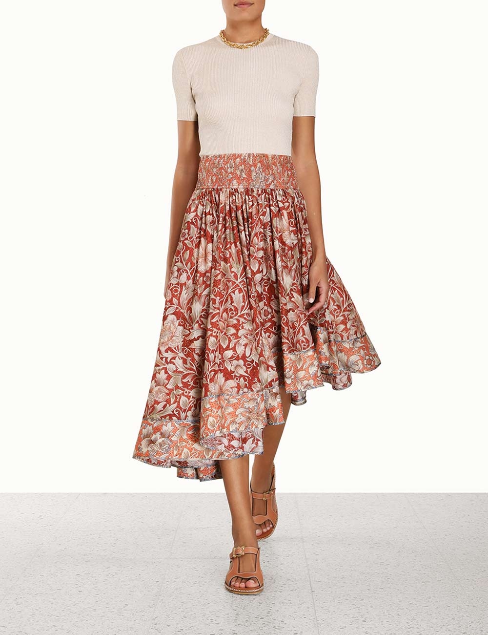 Chintz Asymmetrical Skirt