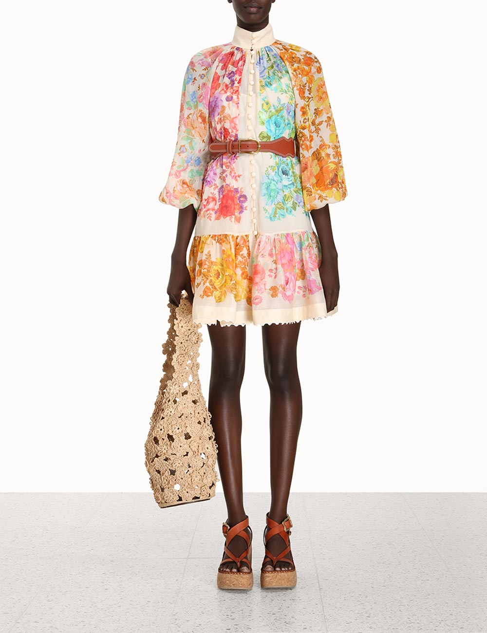 Raie Lantern Mini Dress