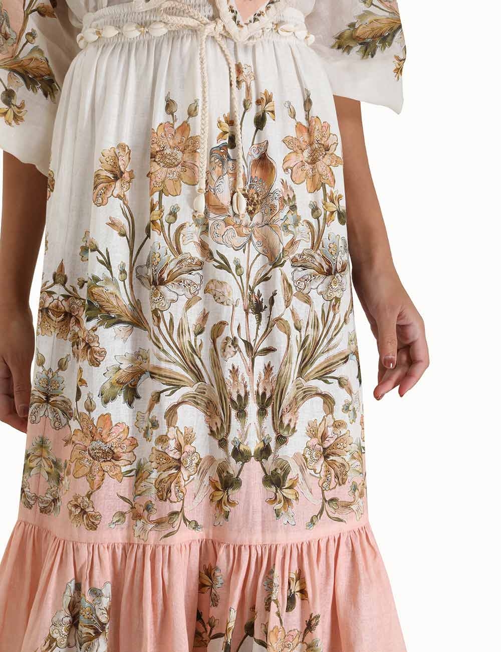 Chintz Tiered Midi Skirt 