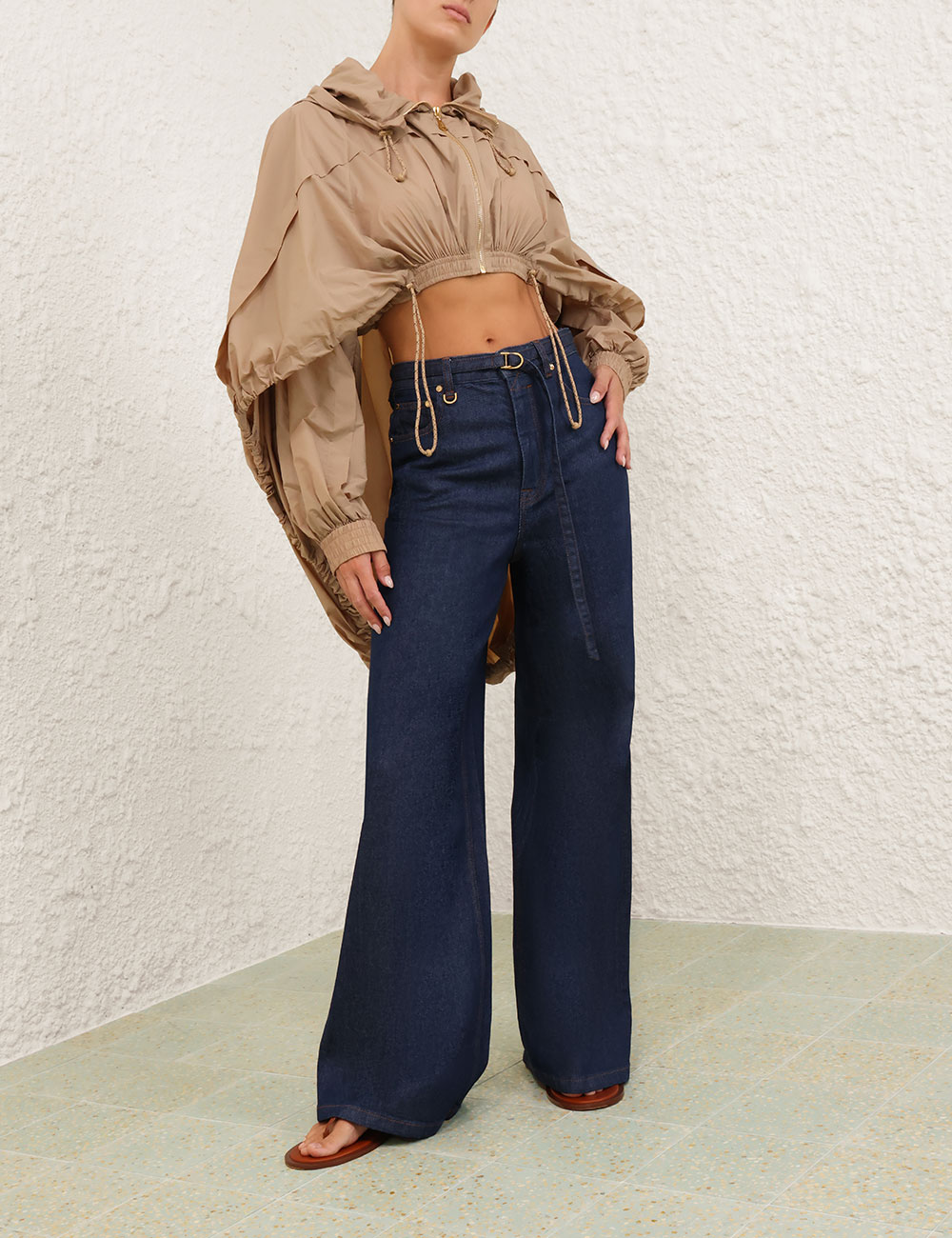 Dawning Parachute Jacket Taupe Online | Zimmermann