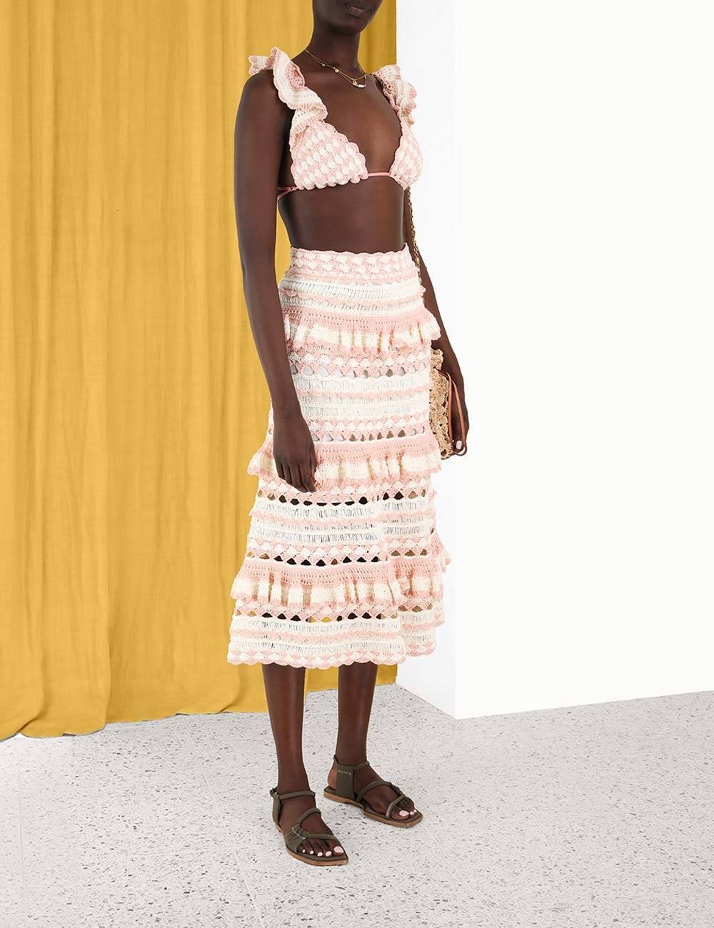 Clover Crochet Midi Skirt