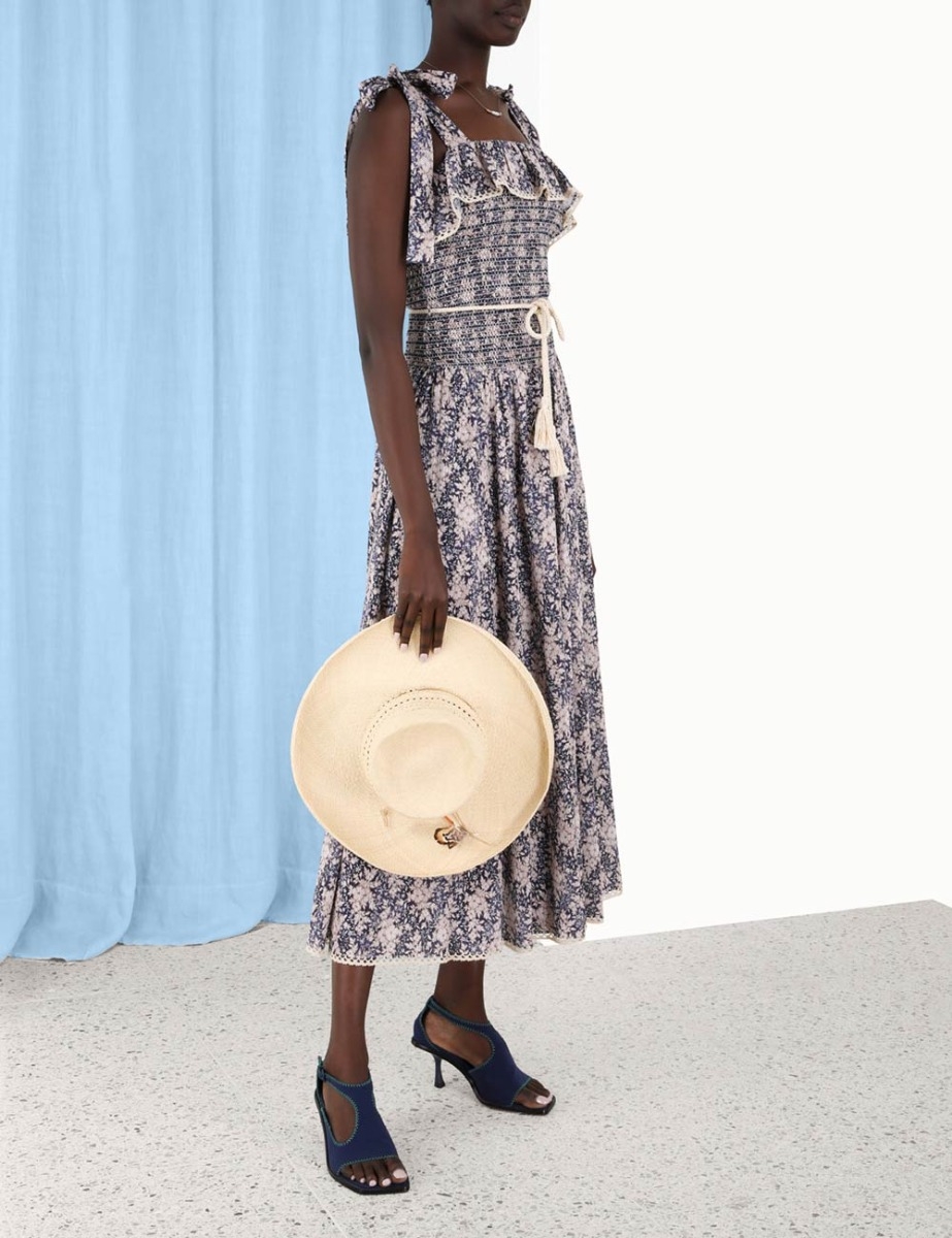 Vitali Shirred Midi Dress