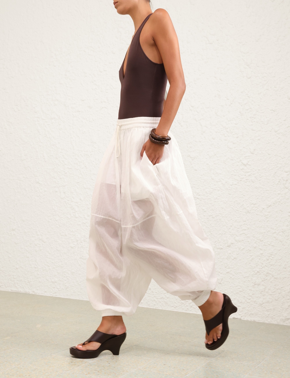 Dawning Paper Harem Pant Ivory Online | Zimmermann