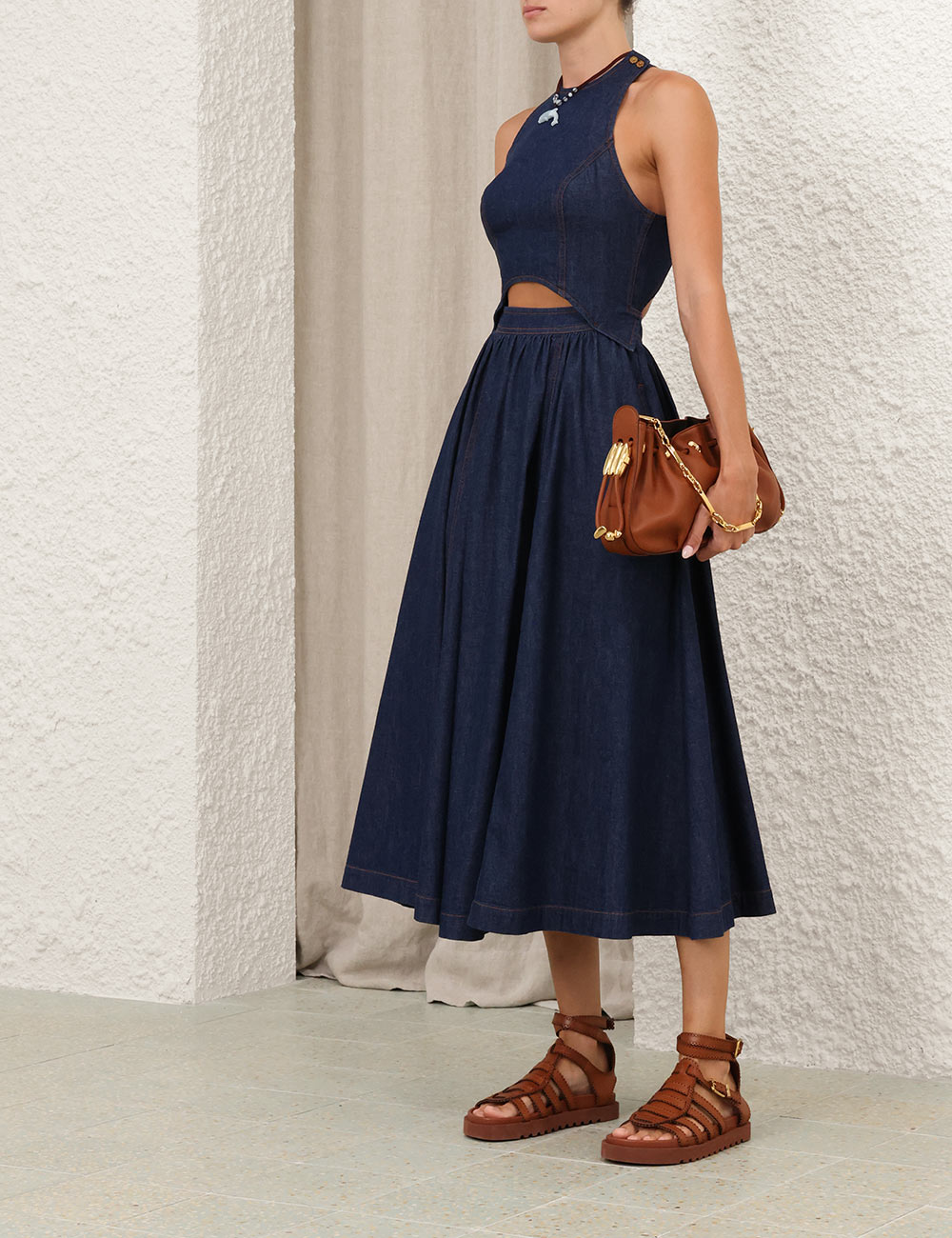Denim Racer Dress Ink Online | Zimmermann