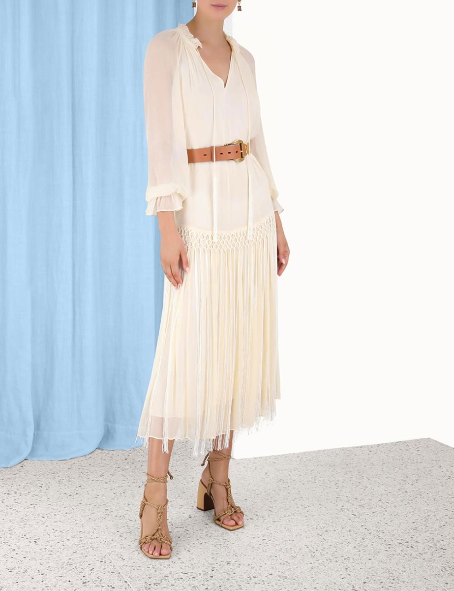 High Tide Fringe Midi Dress