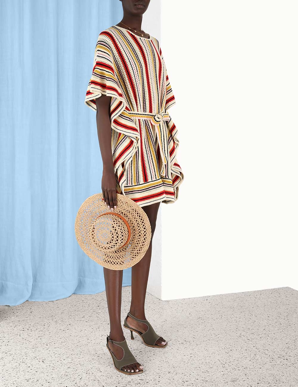 Vitali Multi Stripe Poncho