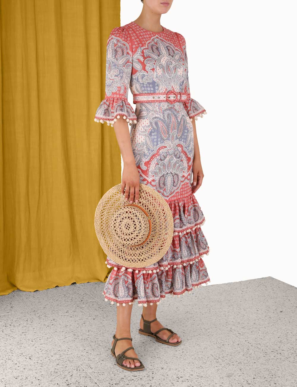 Vitali Tiered Hem Midi Dress