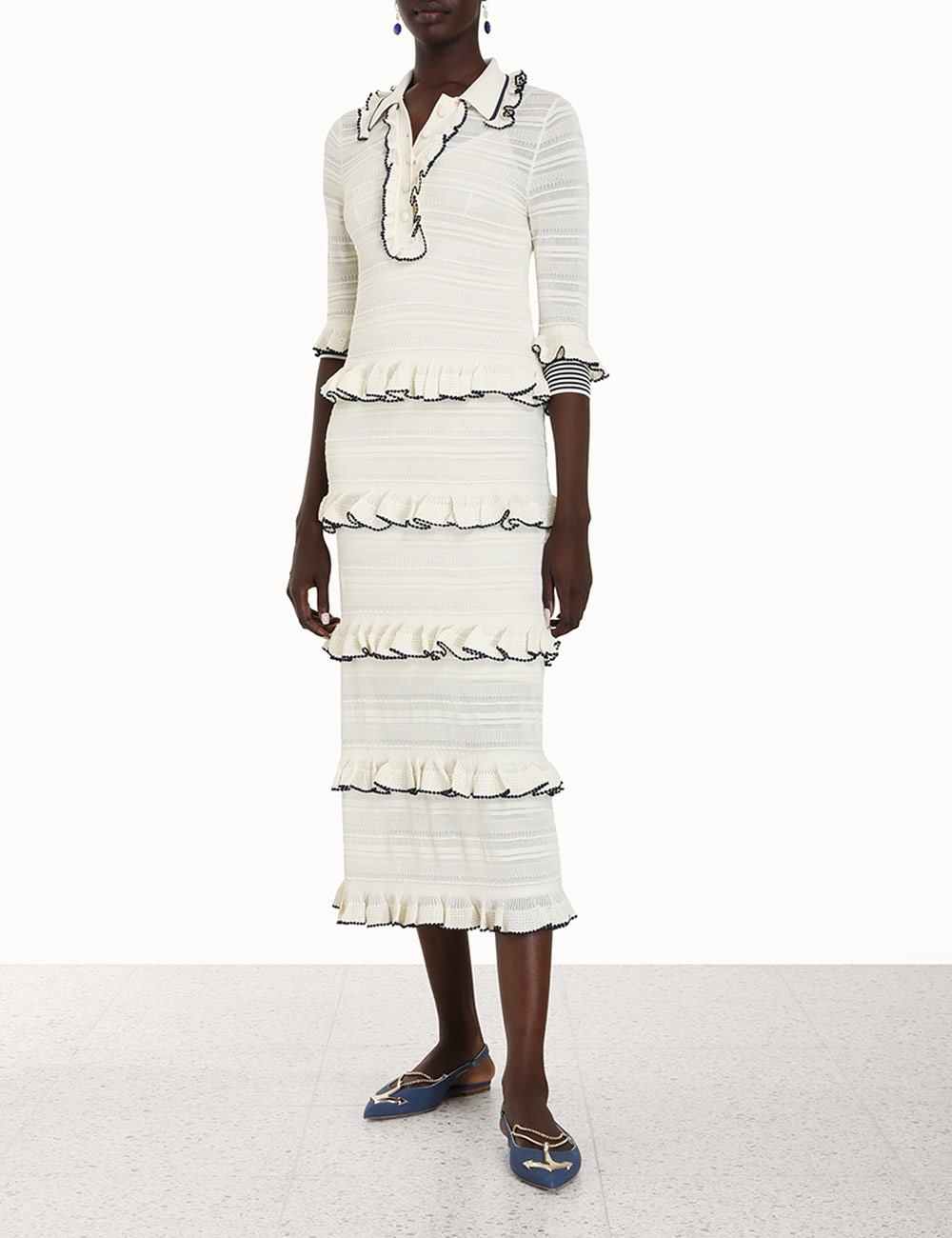 High Tide Frill Midi Dress