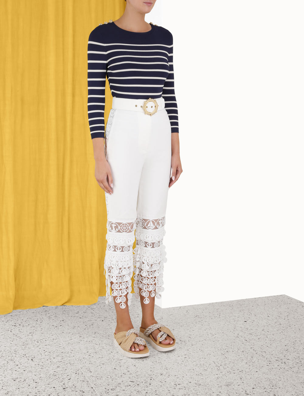 High Tide Button Shoulder Top