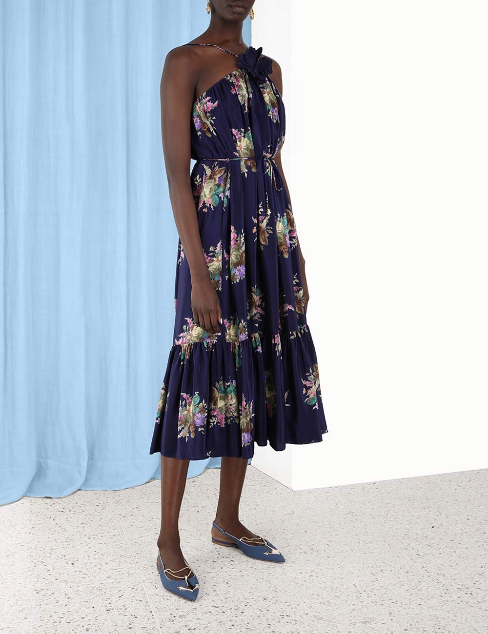 Halter Neck Midi Dress
