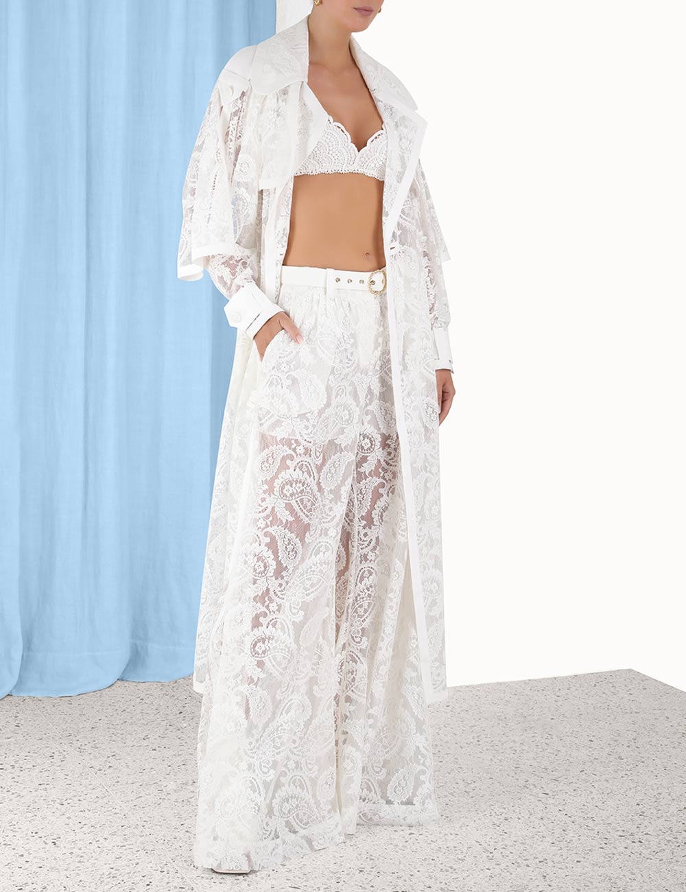 Wonderland Lace Trench Coat