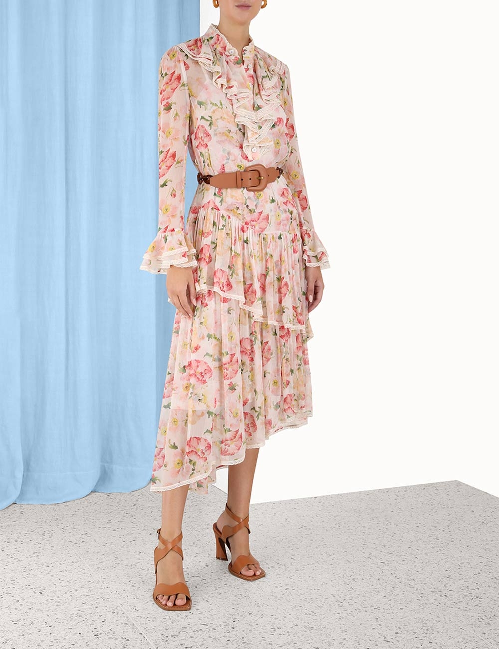 Coaster Lace Ruffled Midi
