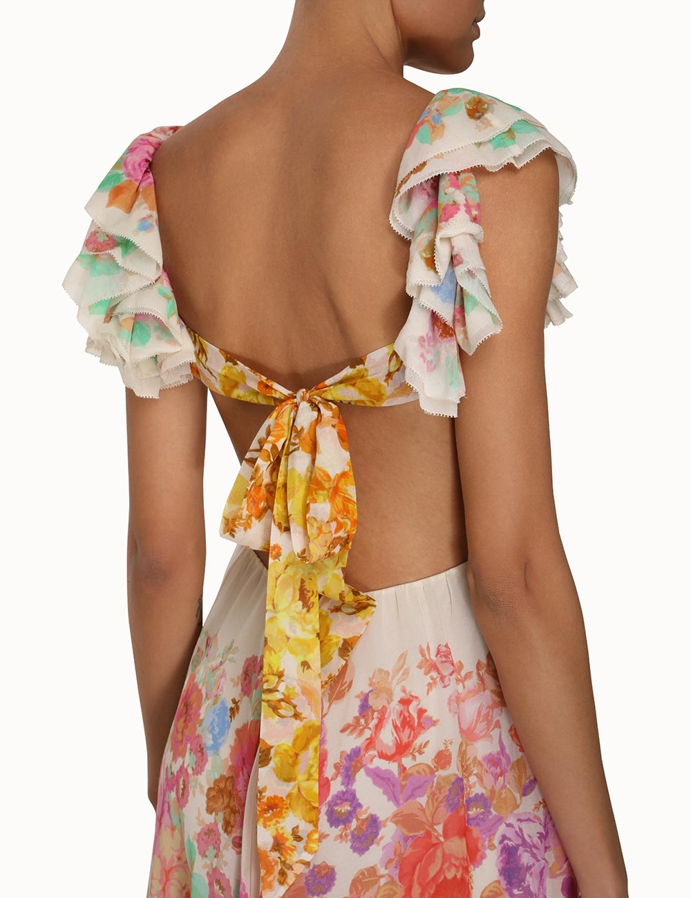 Raie Frill Shoulder Midi Dress