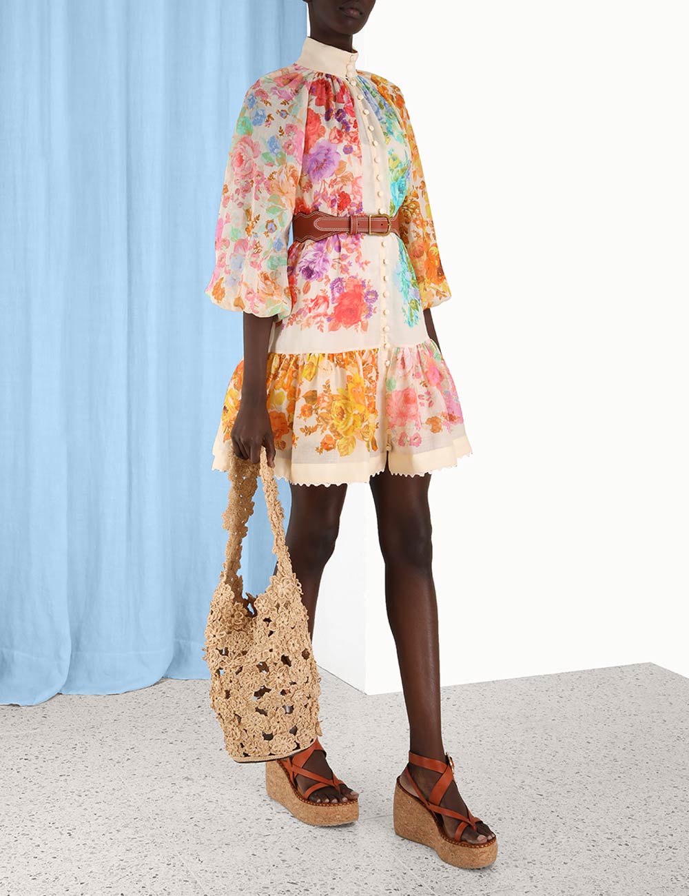 Raie Lantern Mini Dress