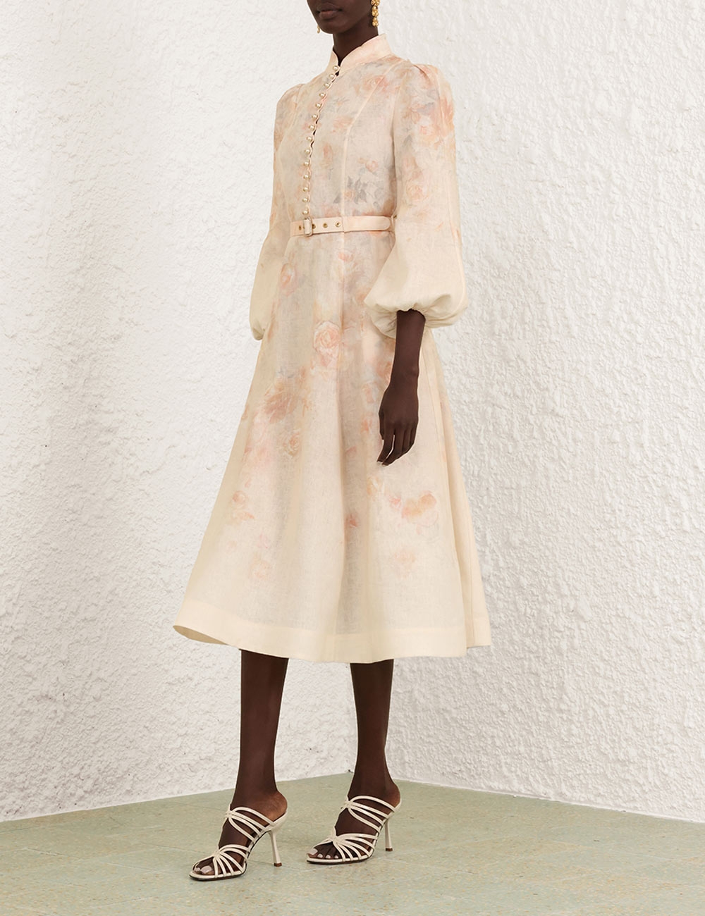 Crush Buttoned Midi Dress Ciara Floral Online | Zimmermann