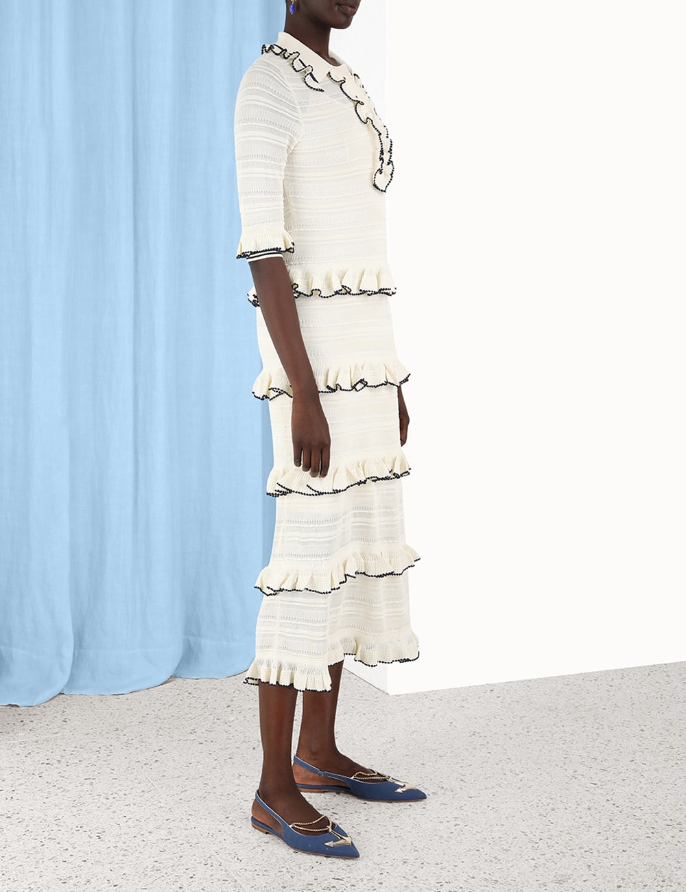 High Tide Frill Midi Dress