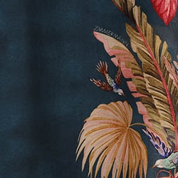 Dark Blue Palm Floral