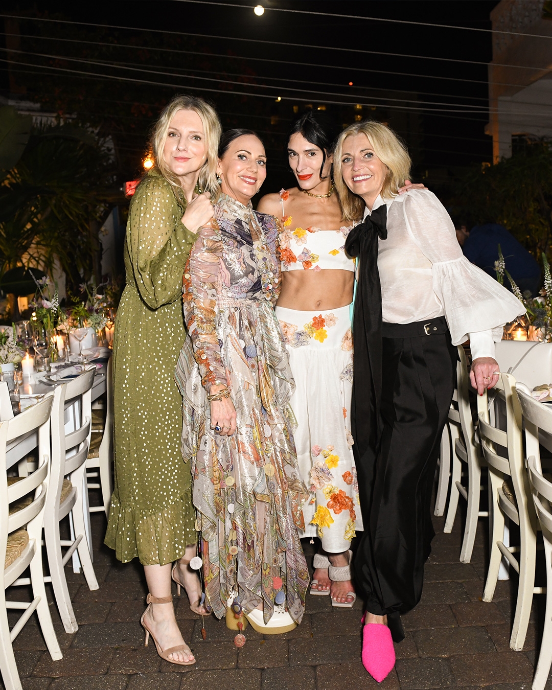 Laura Brown, Nicky Zimmermann, Athena Calderone and Simone Zimmermann at Zimmermann's Miami Dinner 