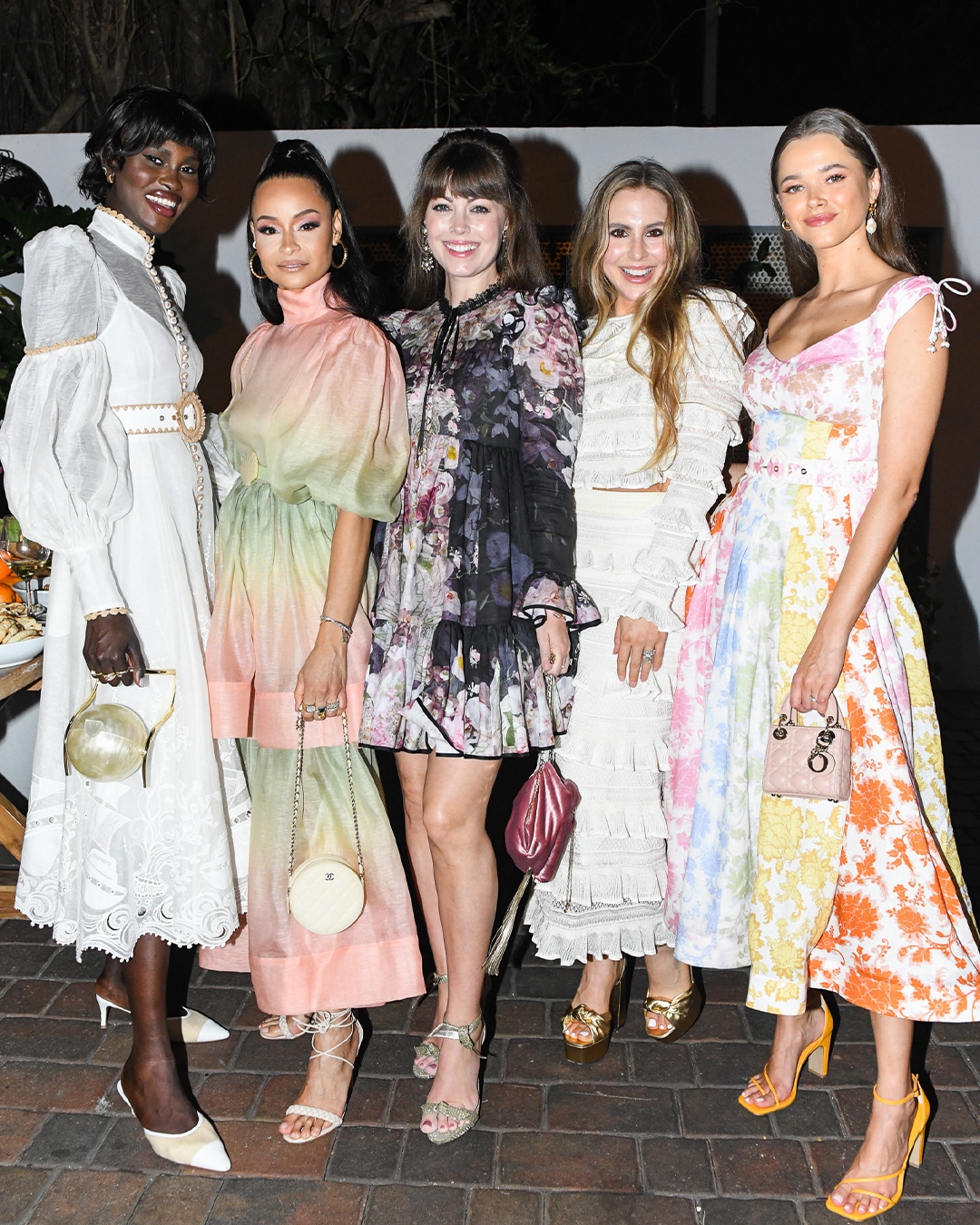 Amy Julliette, Sai De Silva, Jenny Cipoletti, Jenna Rennert and Valeria Lipovetsky at Zimmermann's Miami dinner 