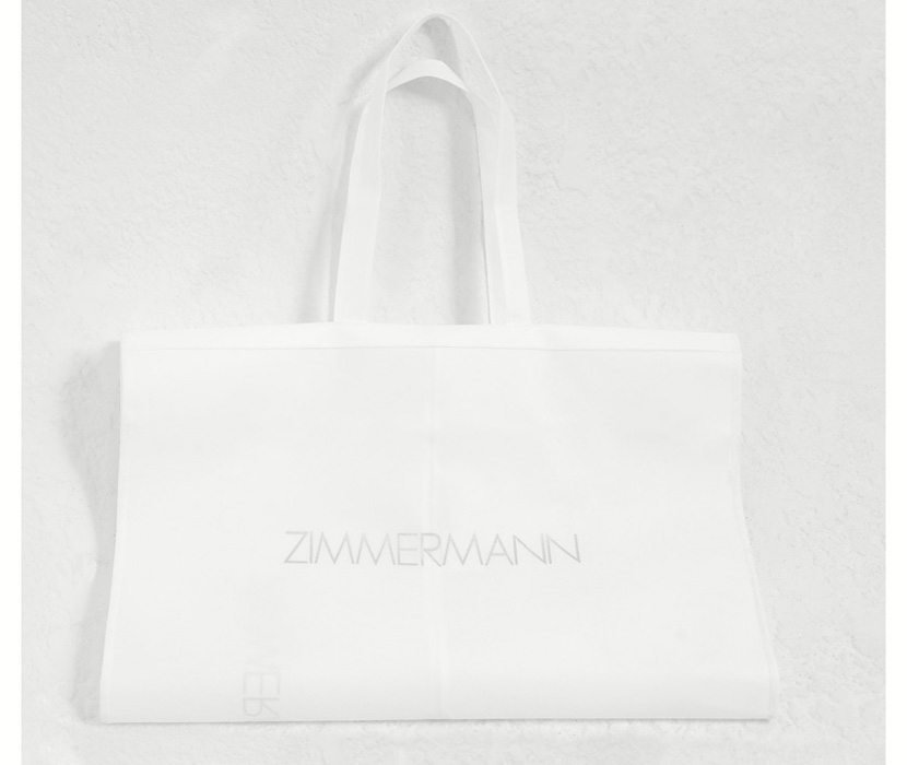 an image of a white Zimmermann garment bag 