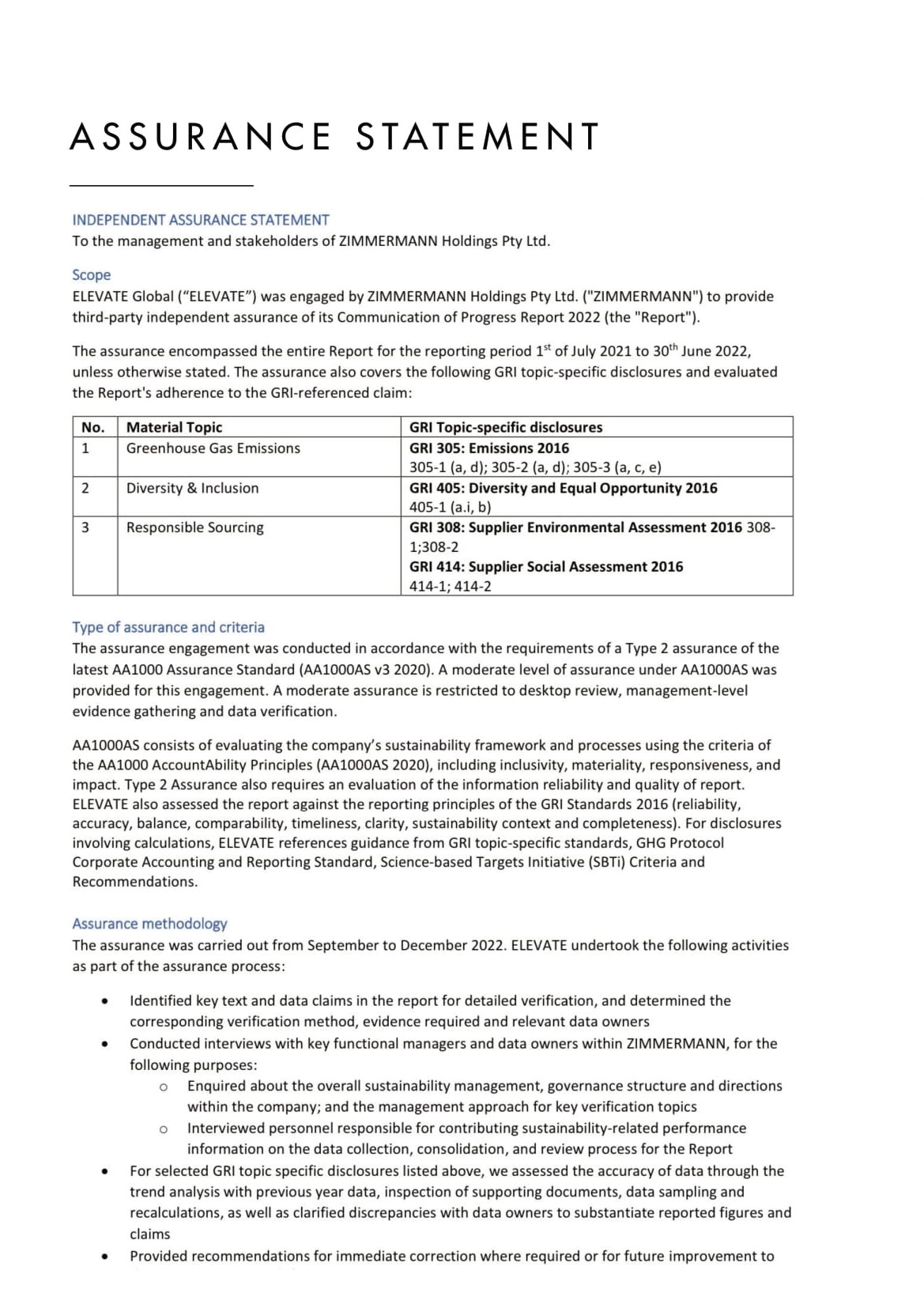 An in-depth report outlining ZIMMERMANNs sustainability progress for 2022.