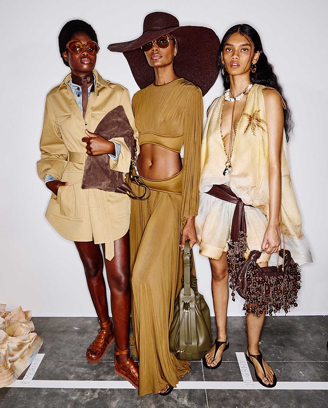 Deusa in look 14, Elisa in look 15 and Nayonikaa in look 16 
