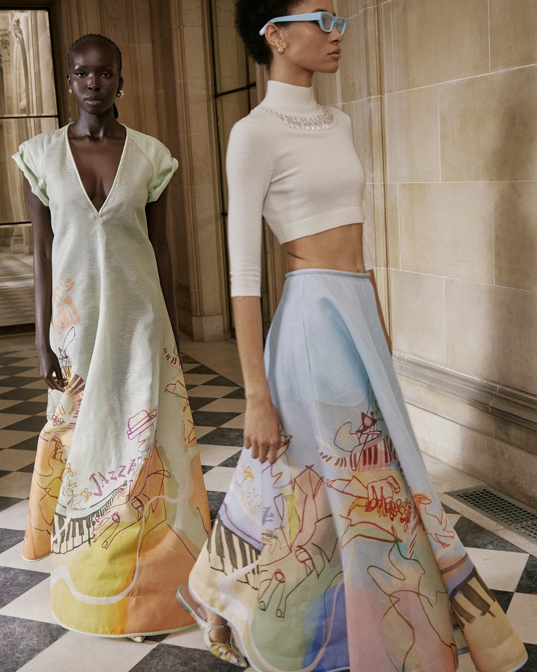 Ajok Madel in look 17 and Lineisy Montero in look 20 