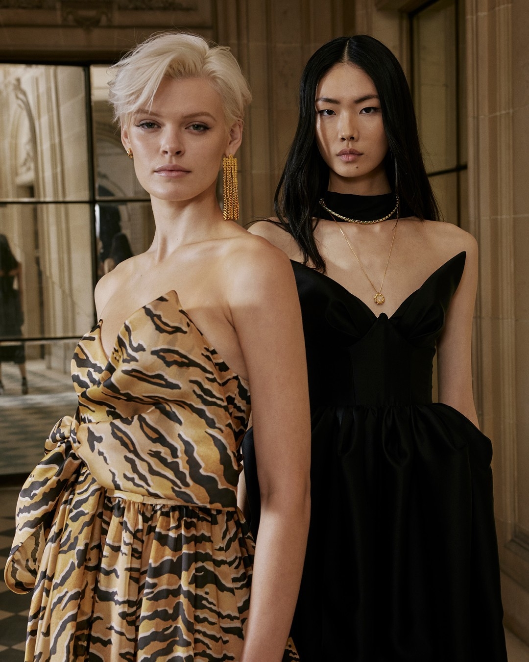 Cara Taylor in look 41 and Sijia Kang in look 36 