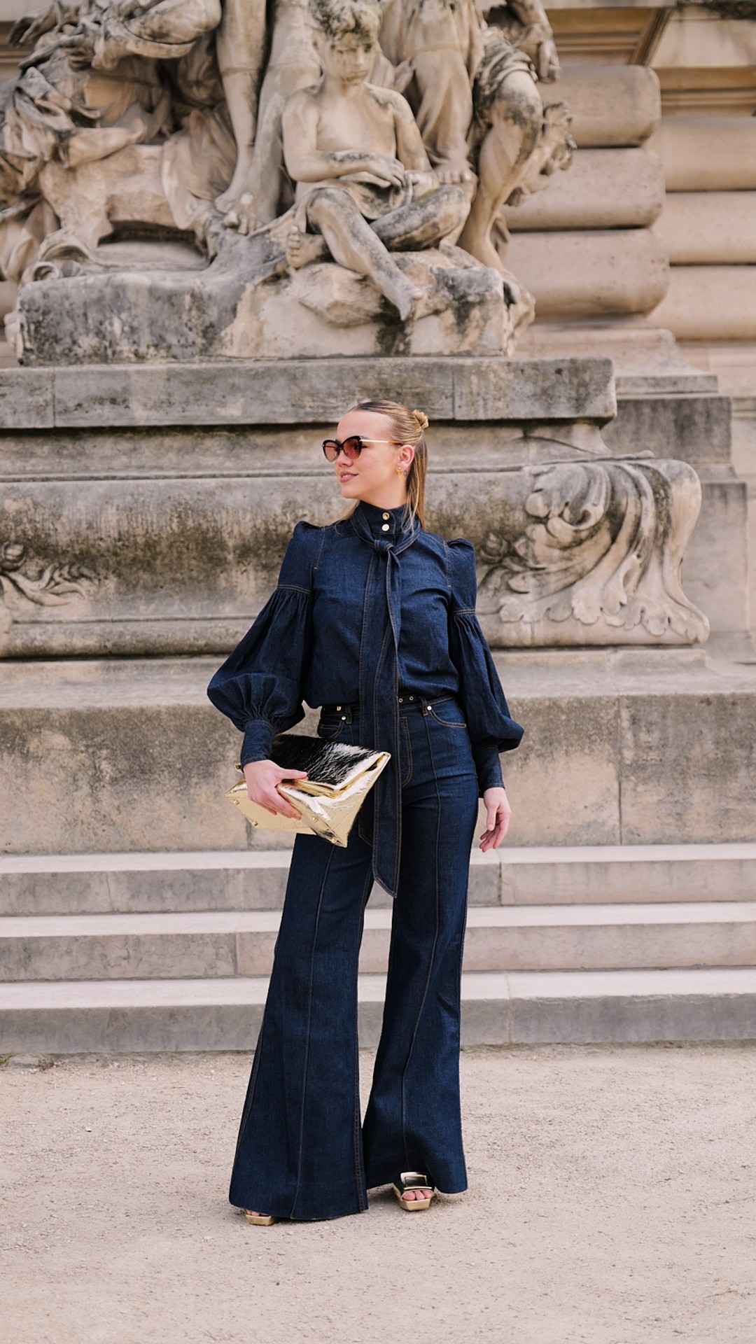 The Bow Blouse and Wide Leg Jean as seen on Emma Brooks  