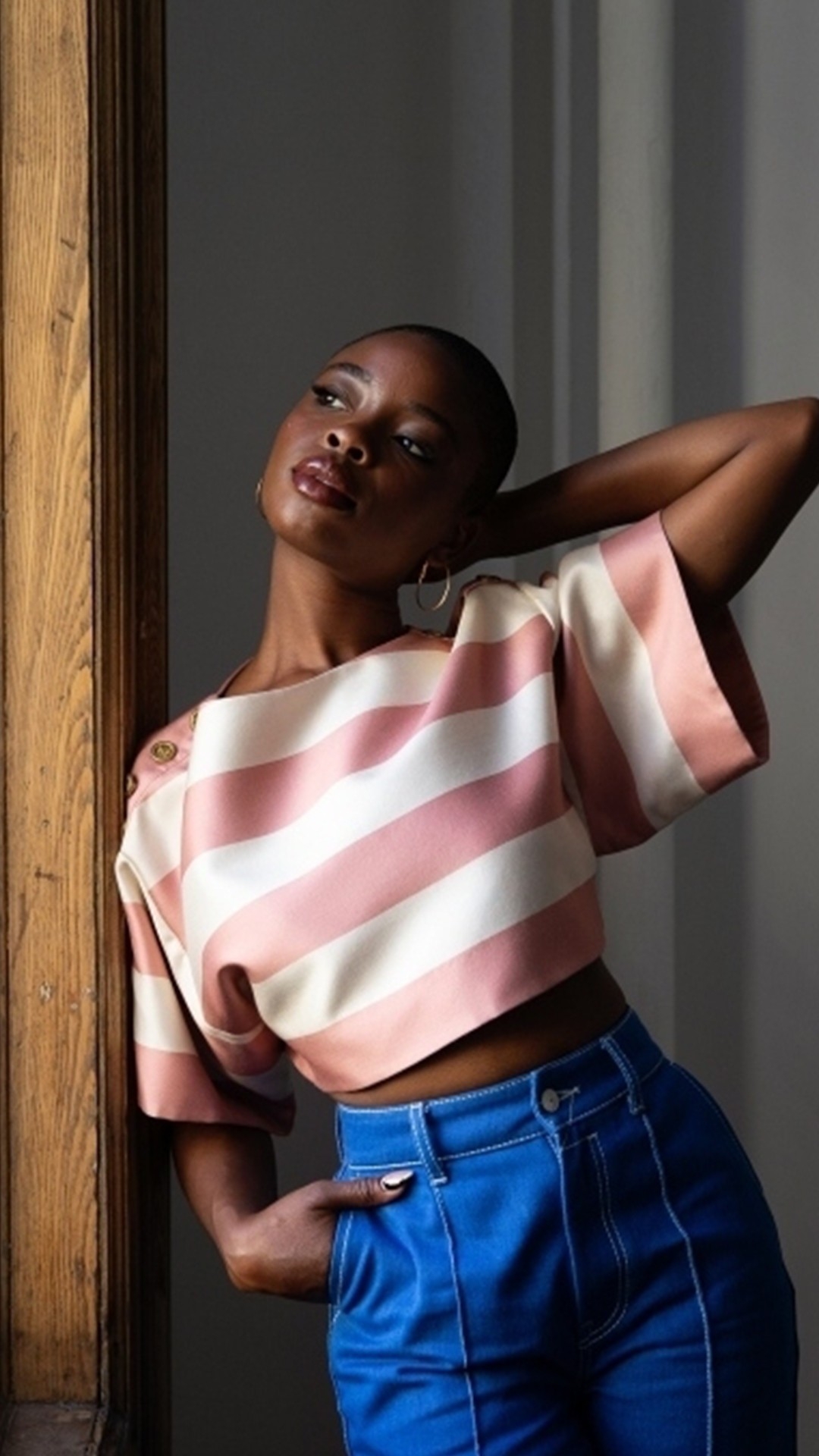 The High Tide Boxy Tee and High Tide Flare Jean as seen on Joy Sunday 