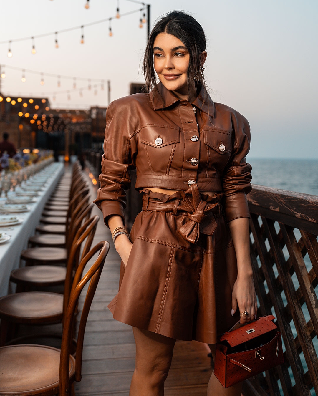 MIRIAM ABADI: TRANQUILLITY LEATHER JACKET AND HARMONY LEATHER SHORT 