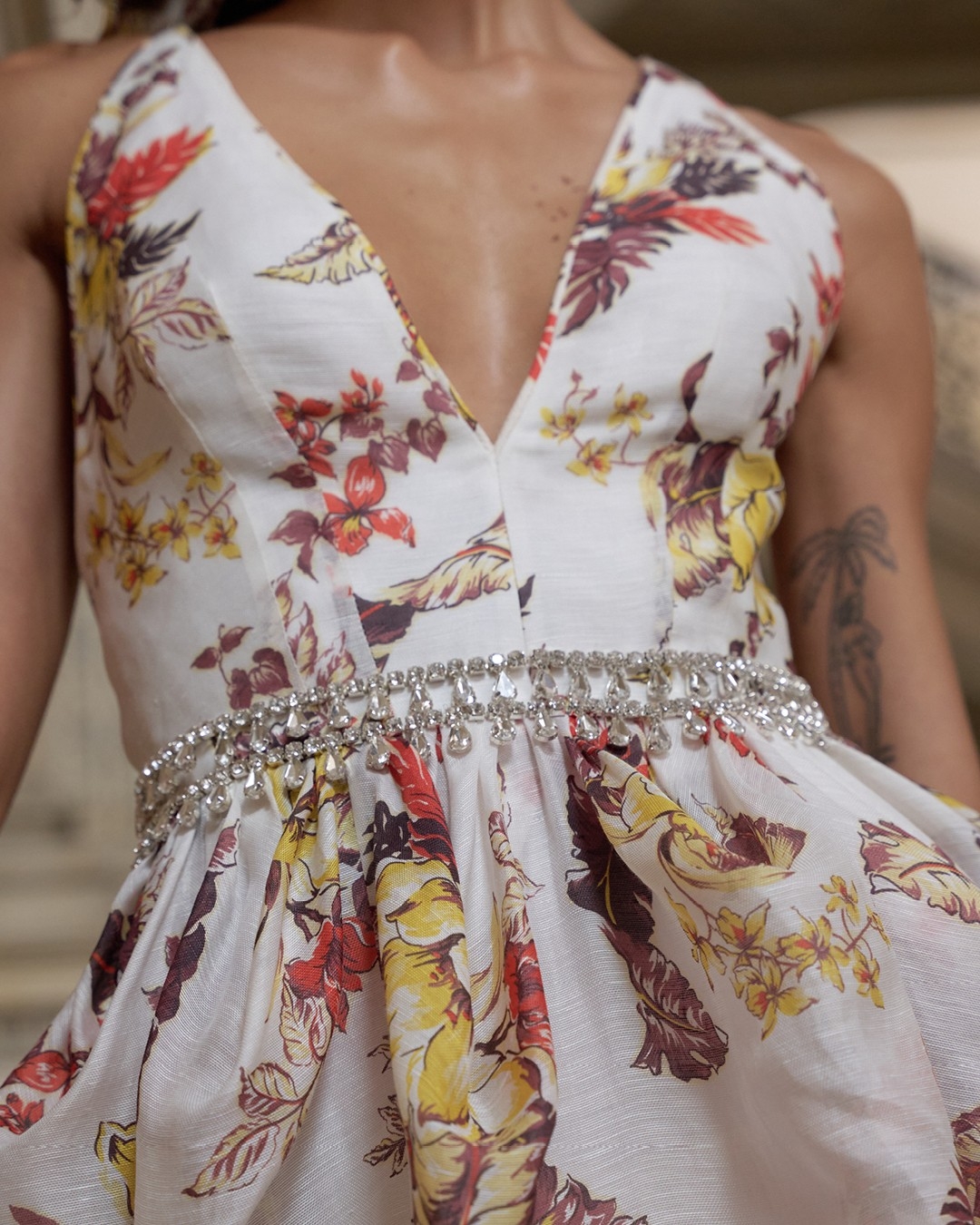 LOOK 1: Matchmaker Tulip Dress in Ivory Tropical Floral 