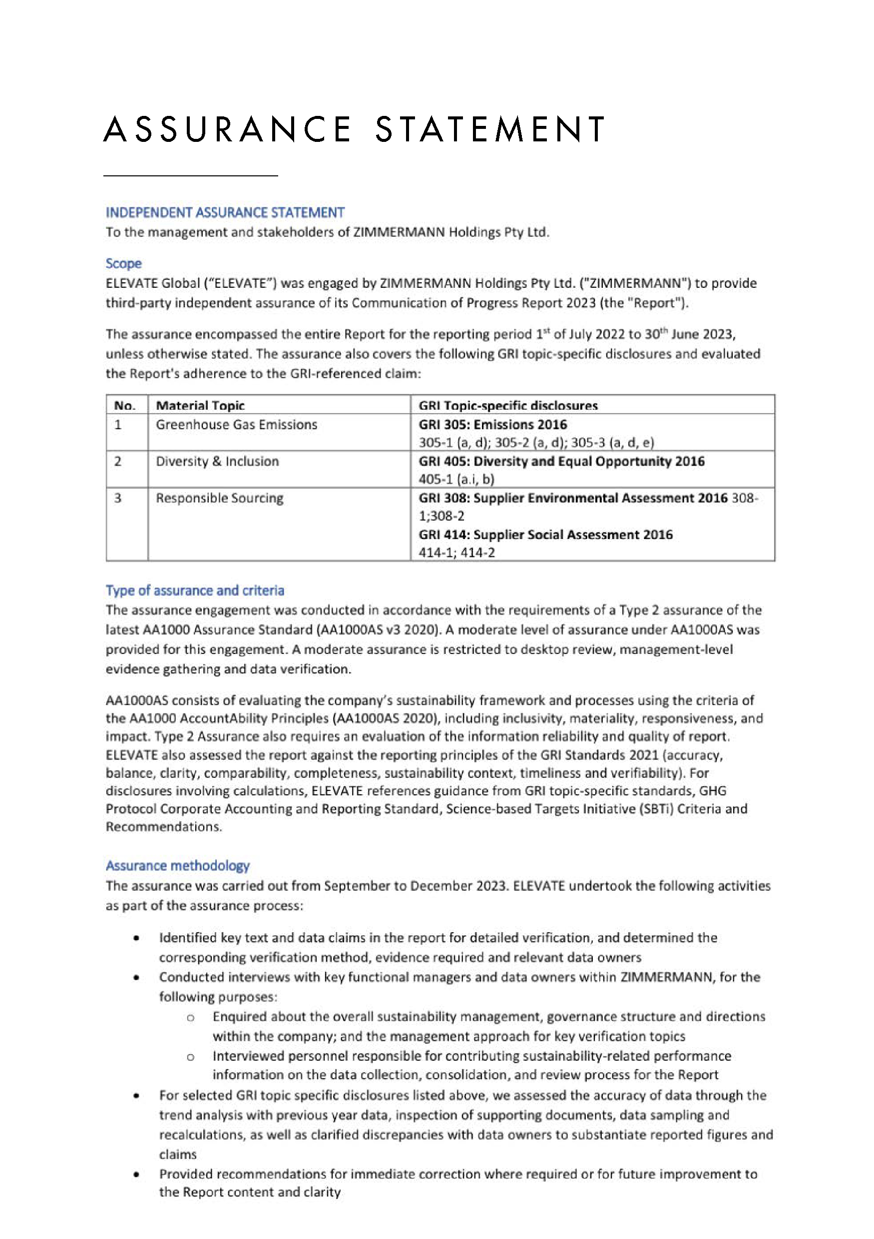 An in-depth report outlining ZIMMERMANNs sustainability progress for 2022.