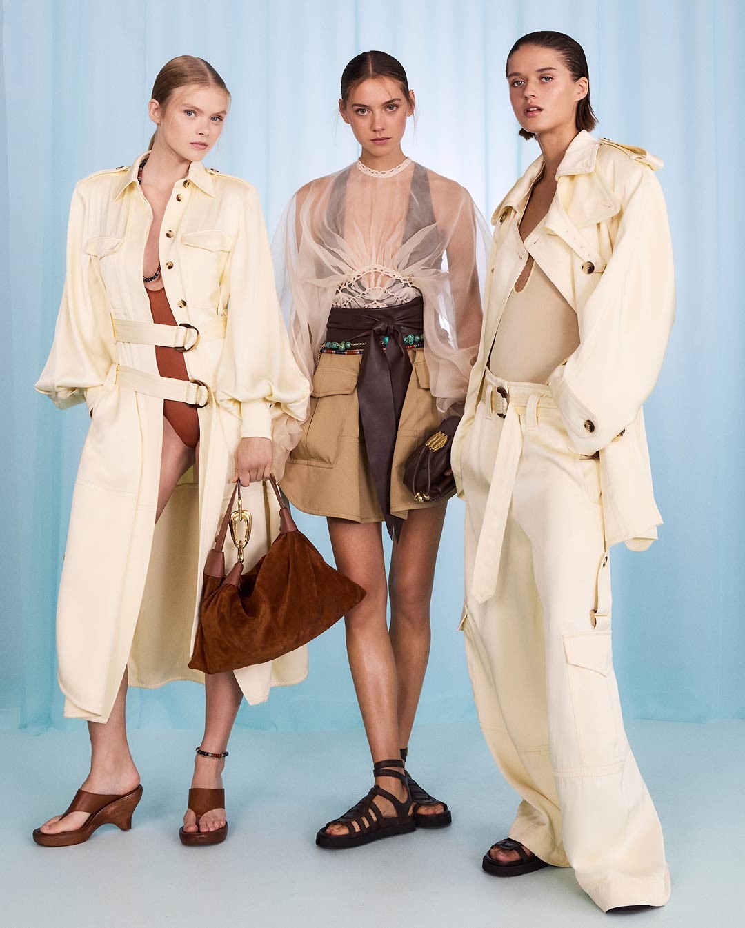 Evie in look 23, Greta in look 25 and Bonnie in look 21 