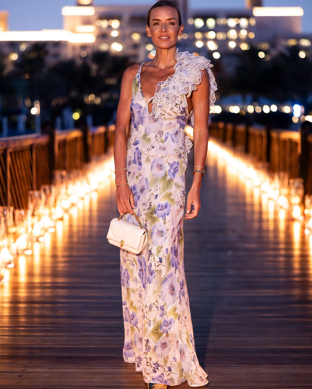 NATALIA MORCOS: NATURA FEATHER SLIP GOWN 
