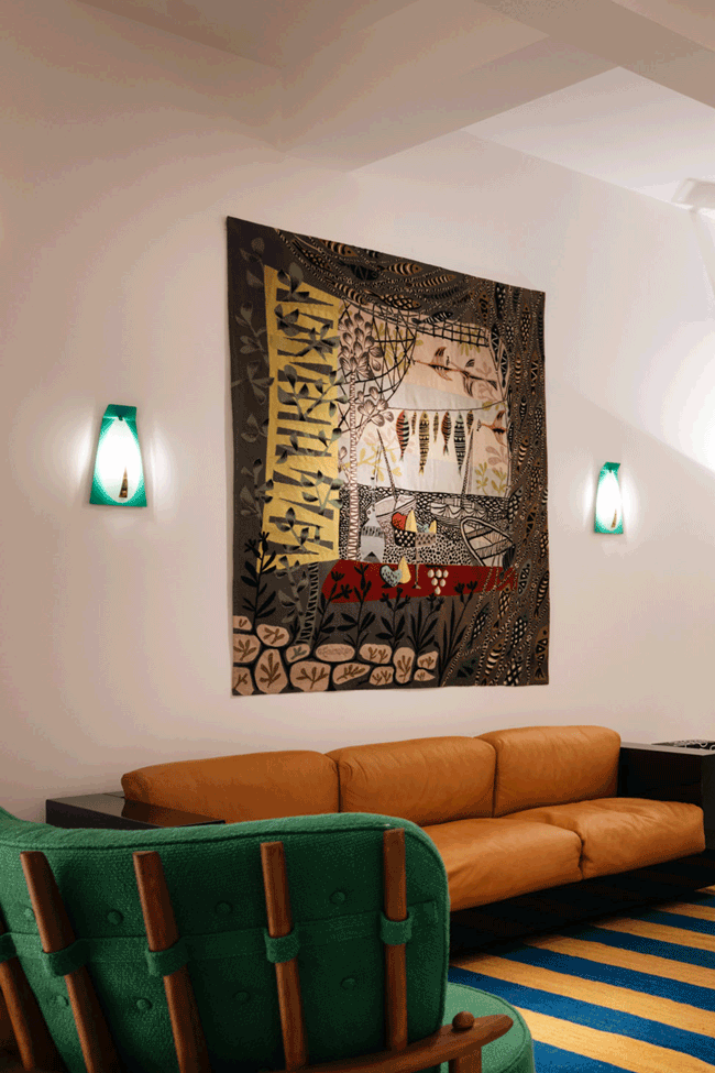 Mid Century Modern Aubusson Tapestry by Rene Fumeron in our Barcelona Zimmermann store  