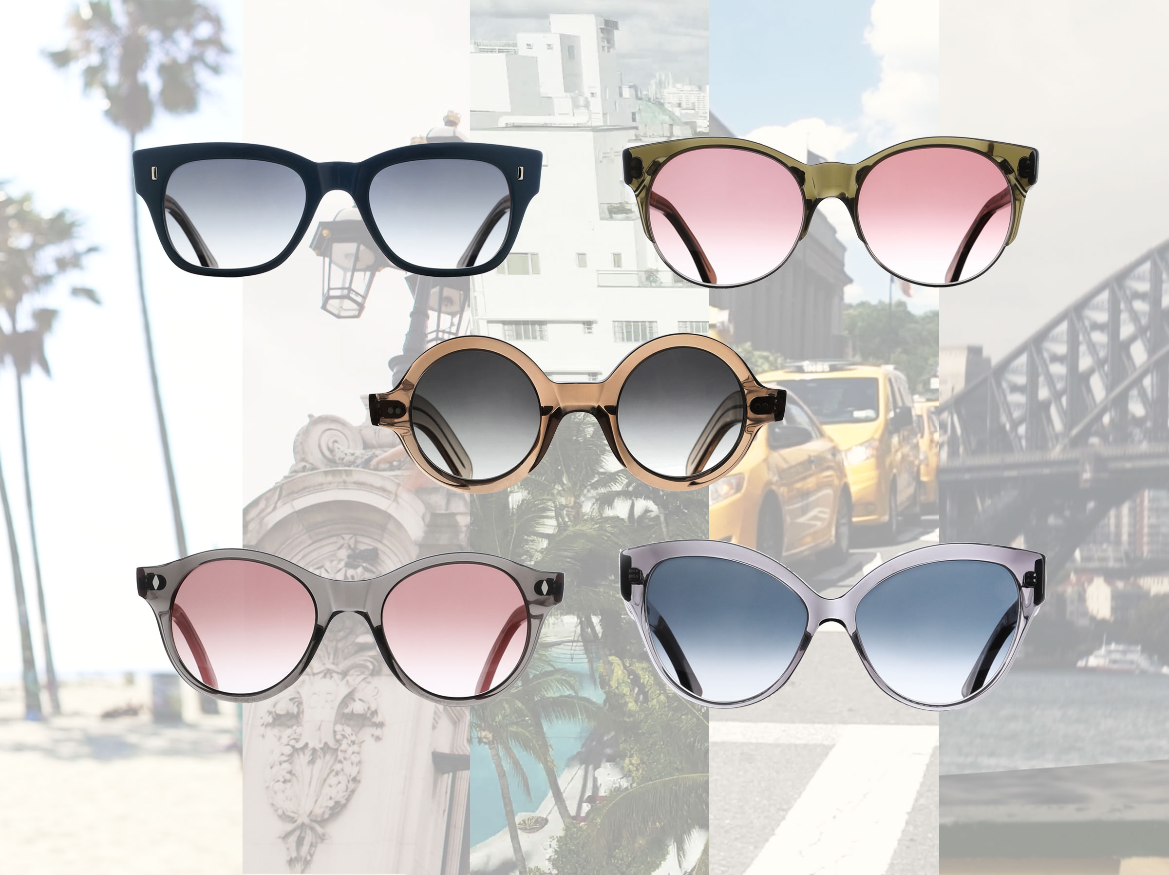 Five styles of Zimmermann x Cutler and Gross sunglasses