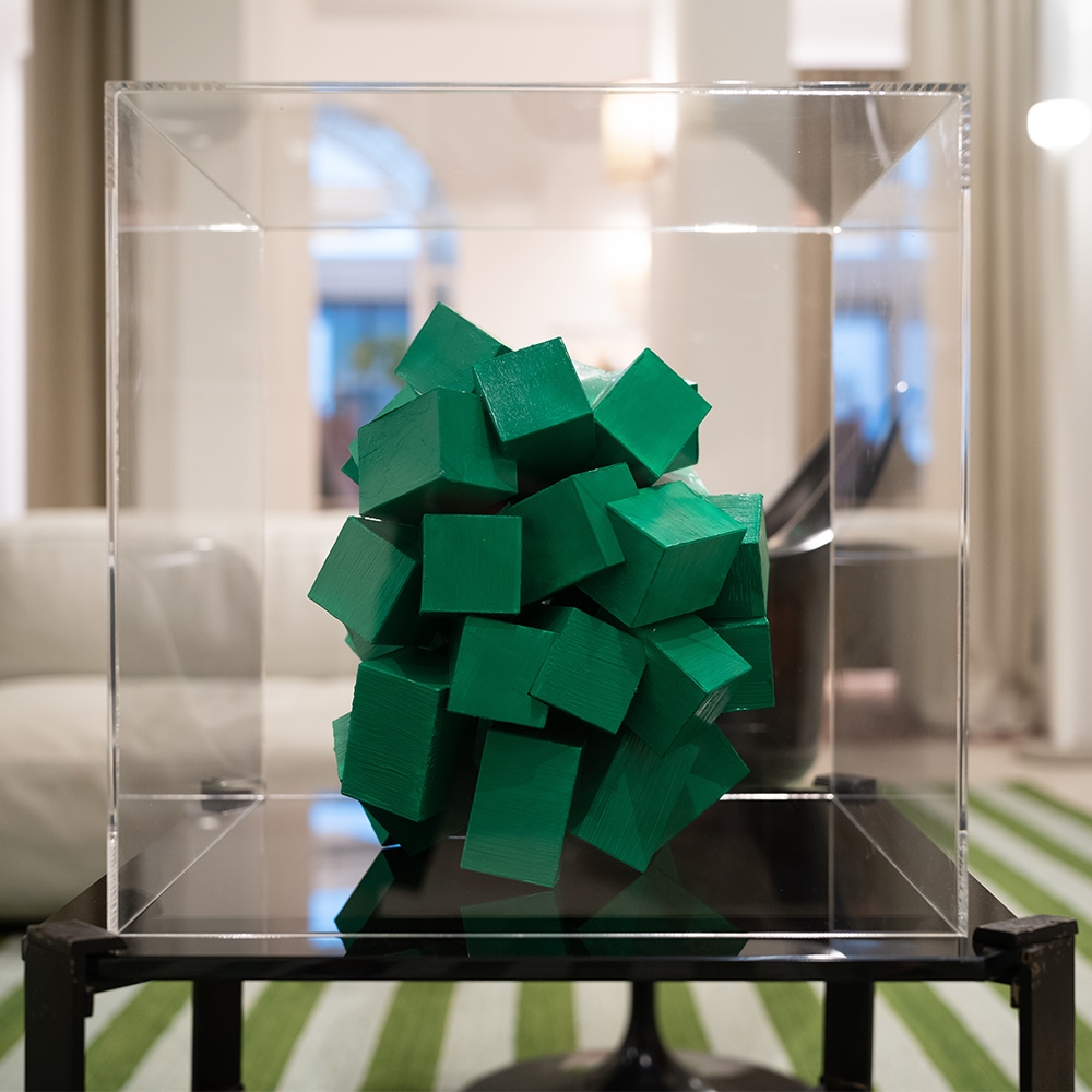 Sculpture by Matt Feans, Green Boxes in our Houston store  