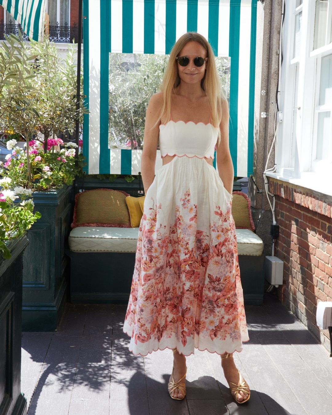 Martha Ward in the Devi Scallop Midi Dress  