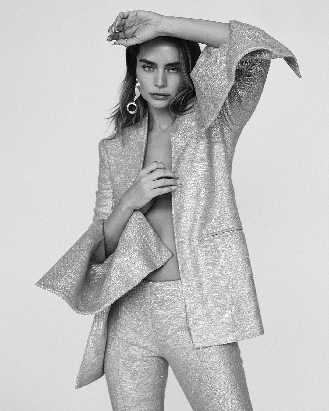 The COASTER METALLIC SLOUCH JACKET and Coaster Metallic Split Pant as seen in Marie Claire Mexico 