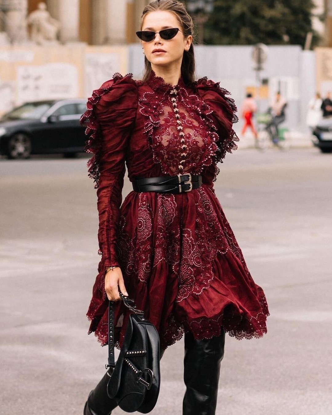 The Kaleidoscope Doily Ruffle Mini as seen on Valeria Lipovetsky 